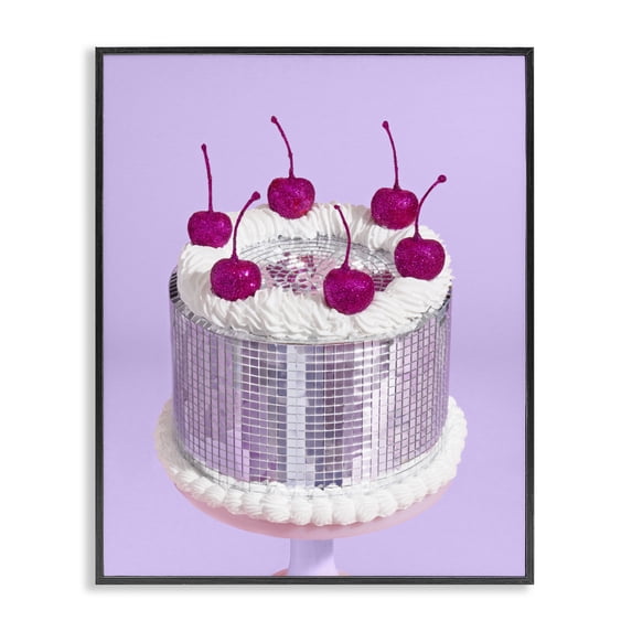 Stupell Industries Art Deco Gleaming Disco Cake Black Framed Giclee Art, 11 x 14, by LISH Creative