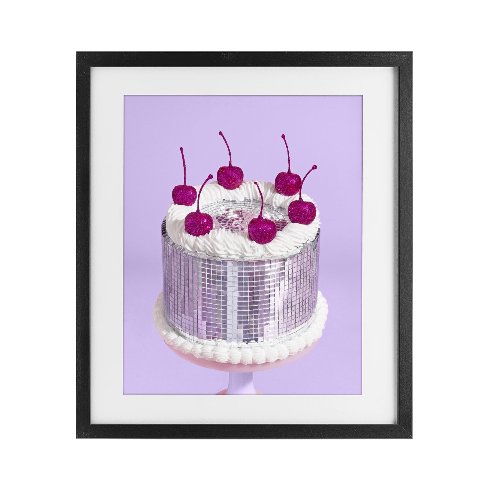 Stupell Industries Gleaming Disco Cake Black Framed Print Under Glass, design by LISH Creative