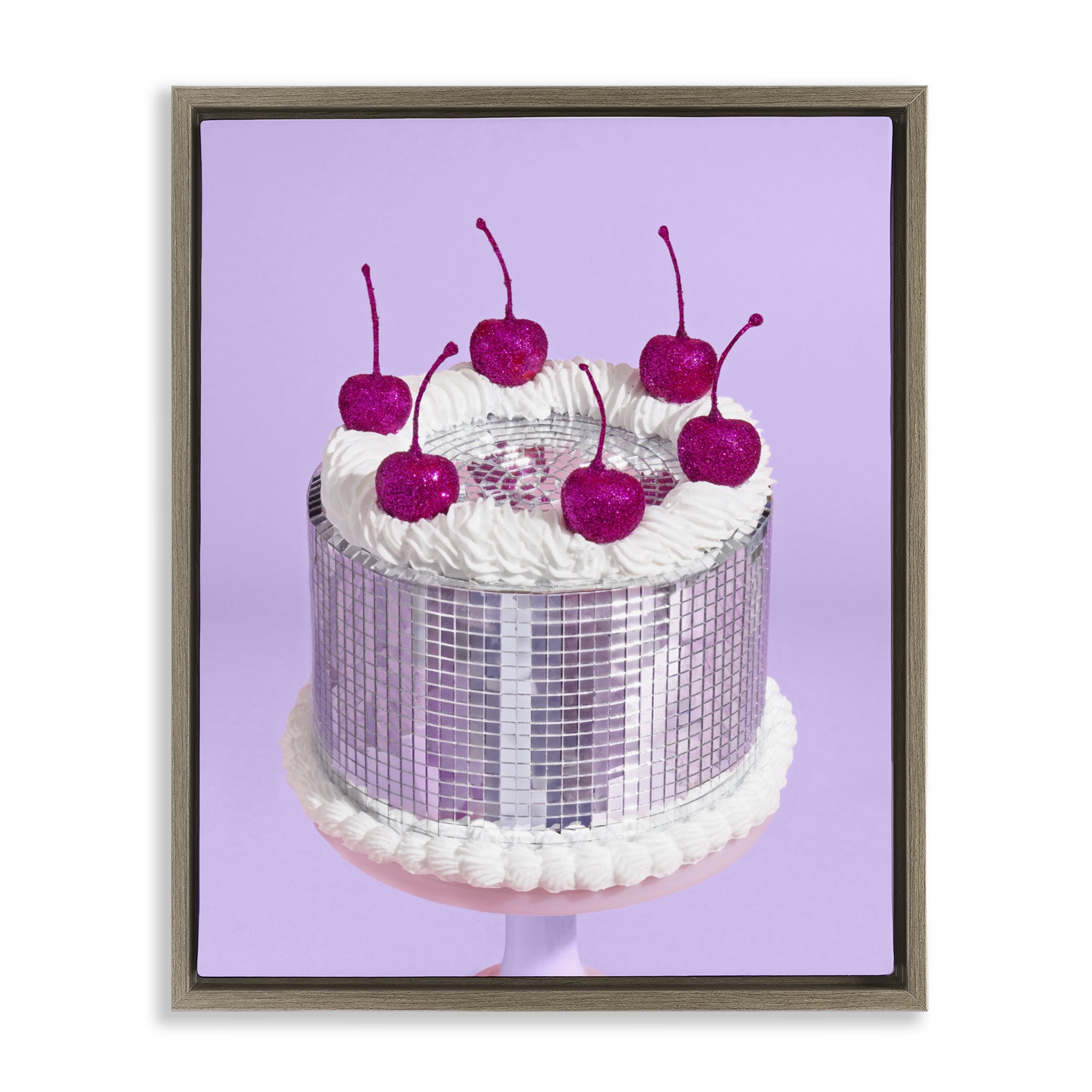 Stupell Industries Gleaming Disco Cake Brown Framed Floater Canvas Wall Art, design by LISH Creative