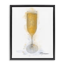 Stupell Industries Gleaming Mimosa Glass Food & Beverage Painting Black Floater Framed Canvas Art Print Wall Art, 17 x 21