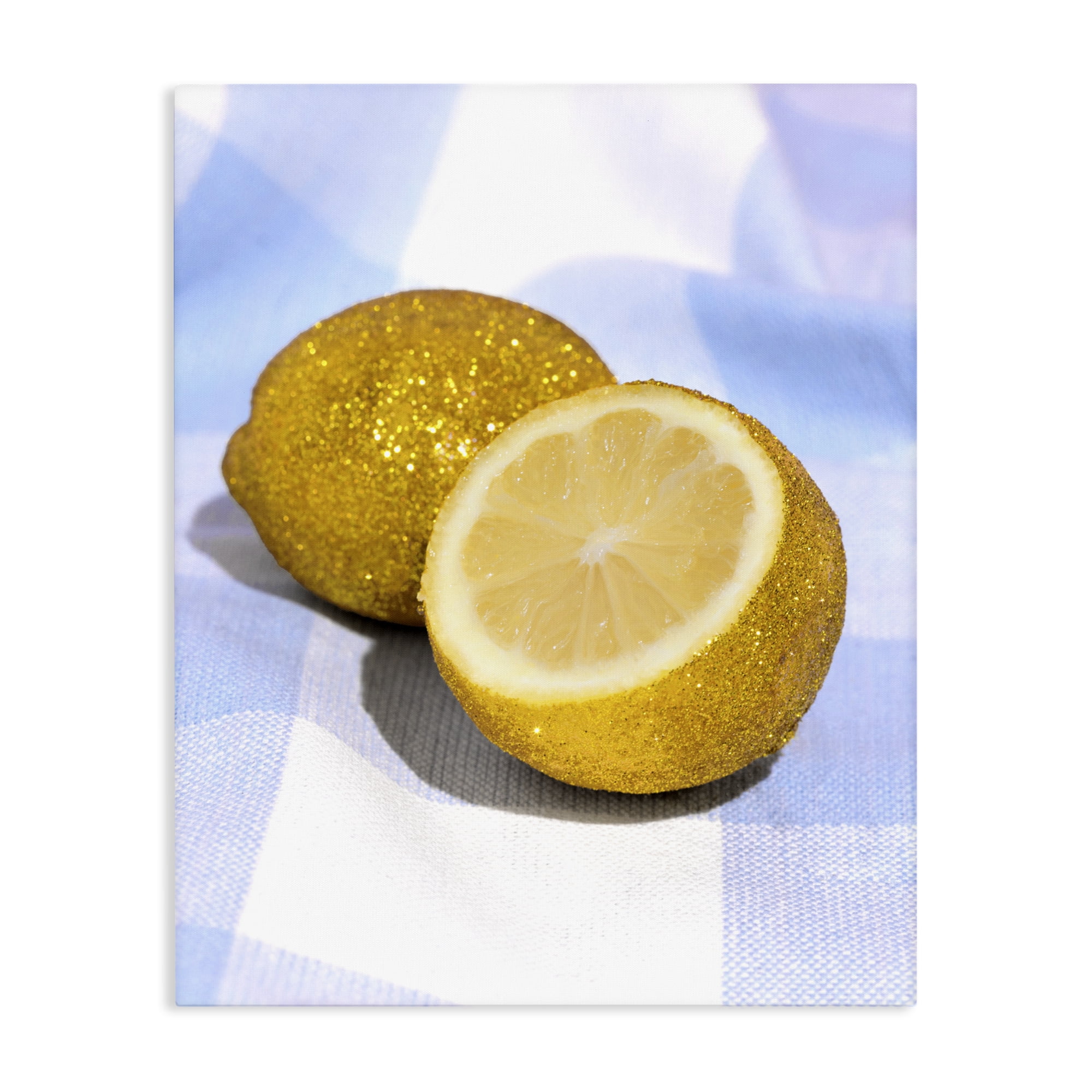 Stupell Industries Glimmer Lemon on Blue Canvas Wall Art, design by LISH Creative