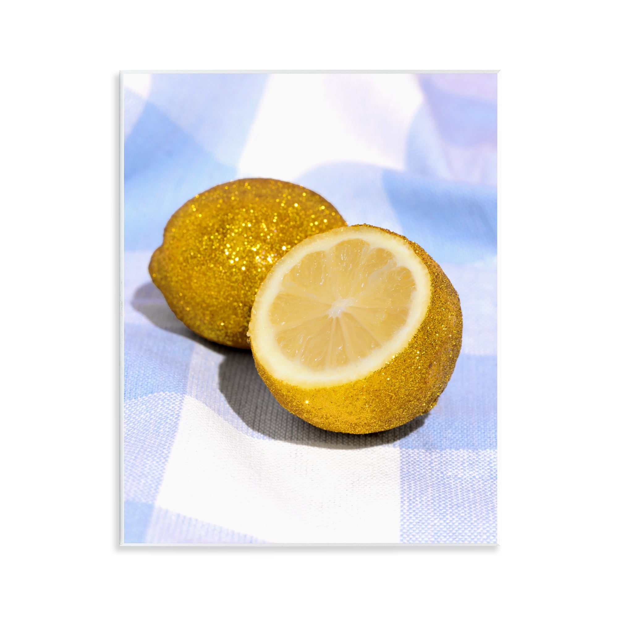 Stupell Industries Glimmer Lemon on Blue Wall Plaque Art, design by LISH Creative