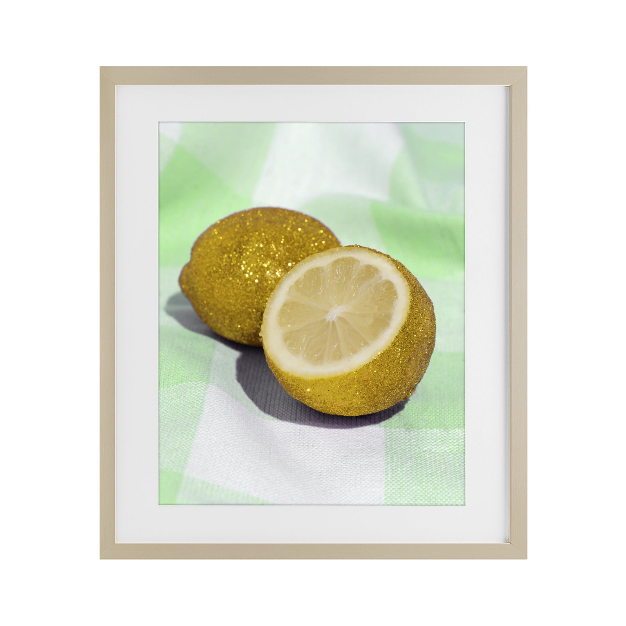 Stupell Industries Glimmer Lemon on Green Birch Framed Print Under Glass, design by LISH Creative