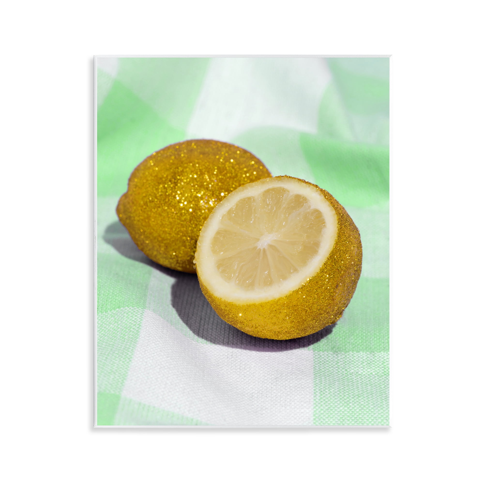 Stupell Industries Glimmer Lemon on Green Wall Plaque Art, design by LISH Creative