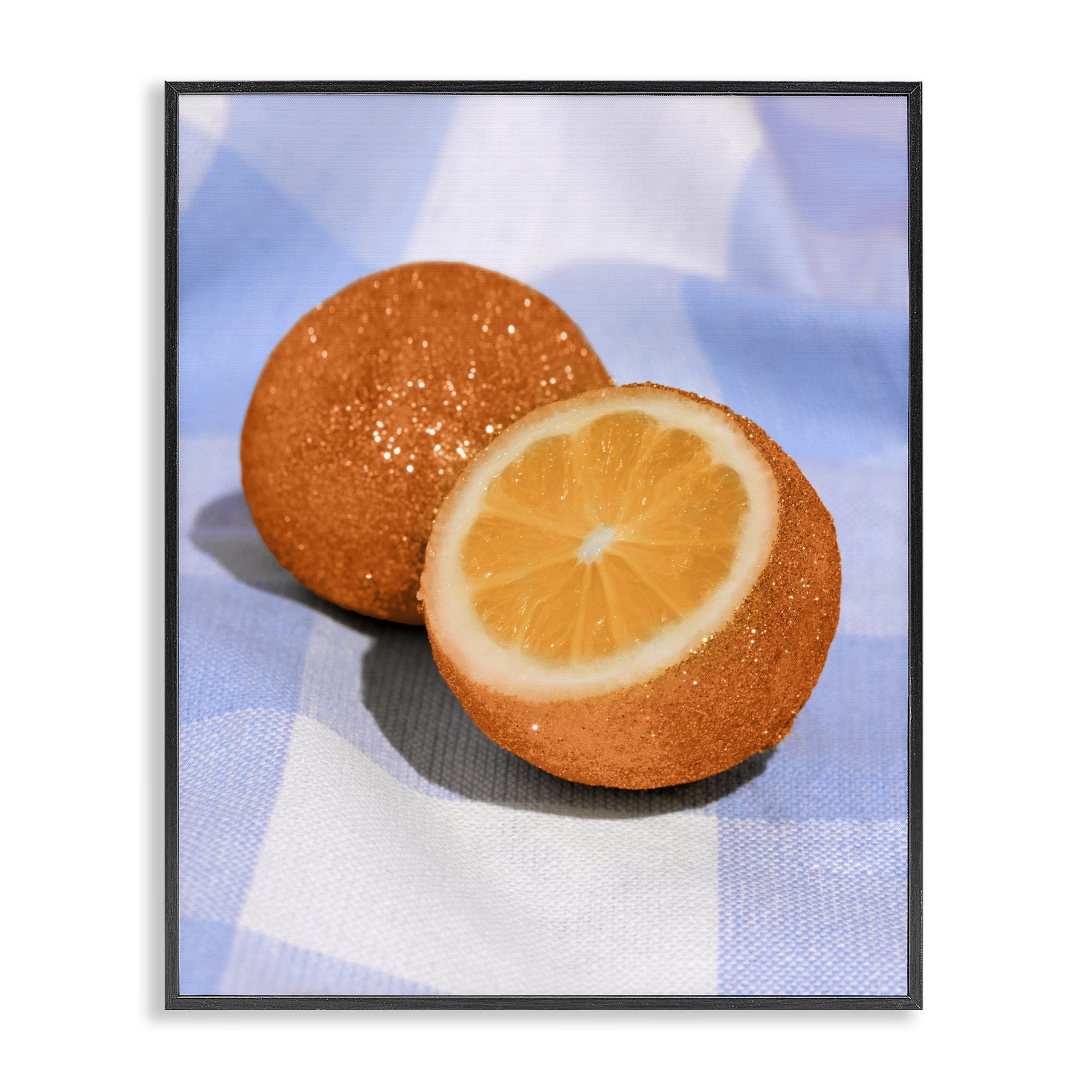 Stupell Industries Glimmer Orange on Blue Black Framed Giclee Art, design by LISH Creative