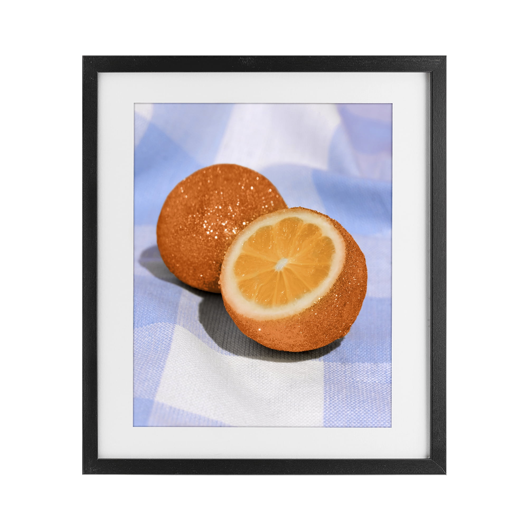 Stupell Industries Glimmer Orange on Blue Black Framed Print Under Glass, design by LISH Creative