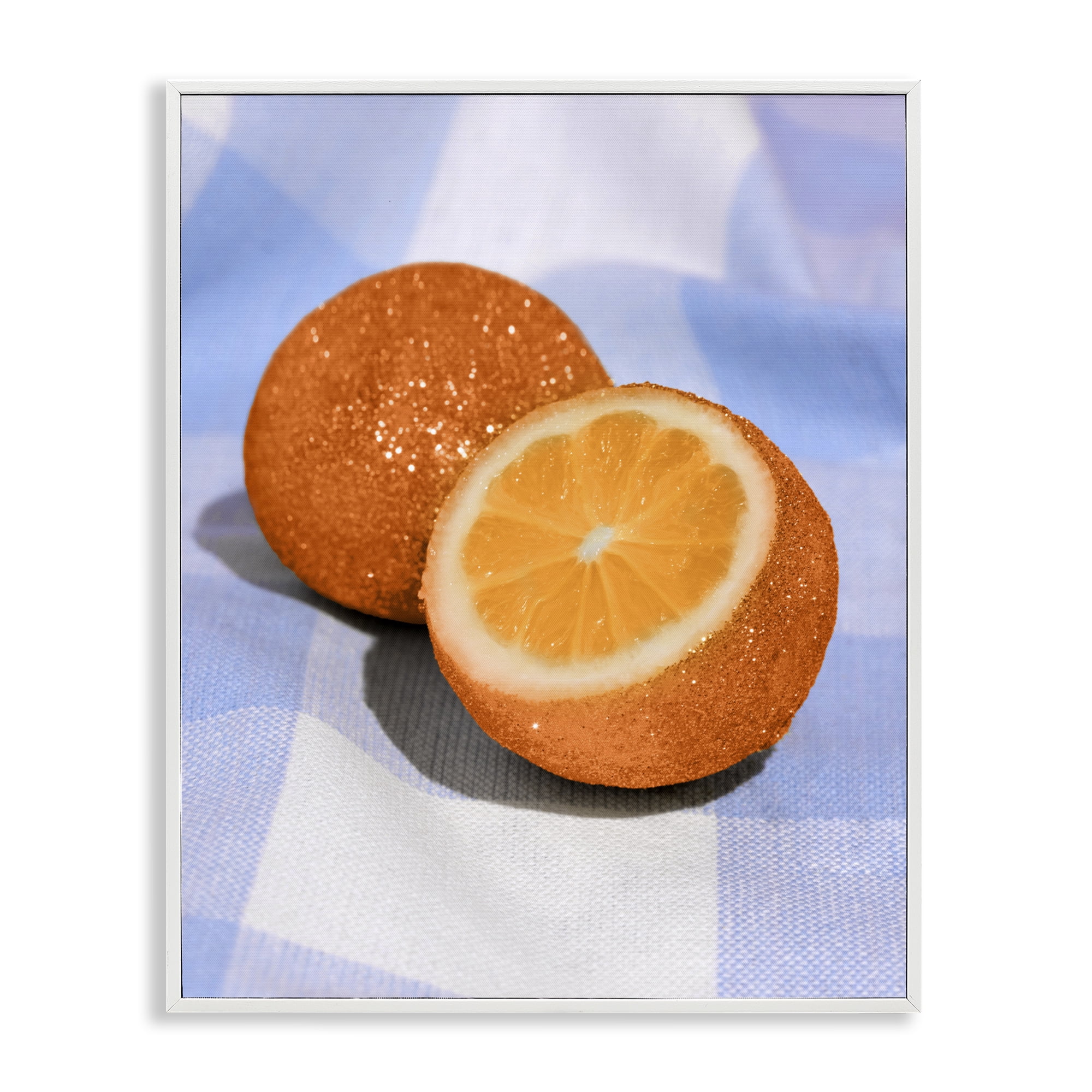 Stupell Industries Glimmer Orange on Blue White Framed Giclee Art, design by LISH Creative