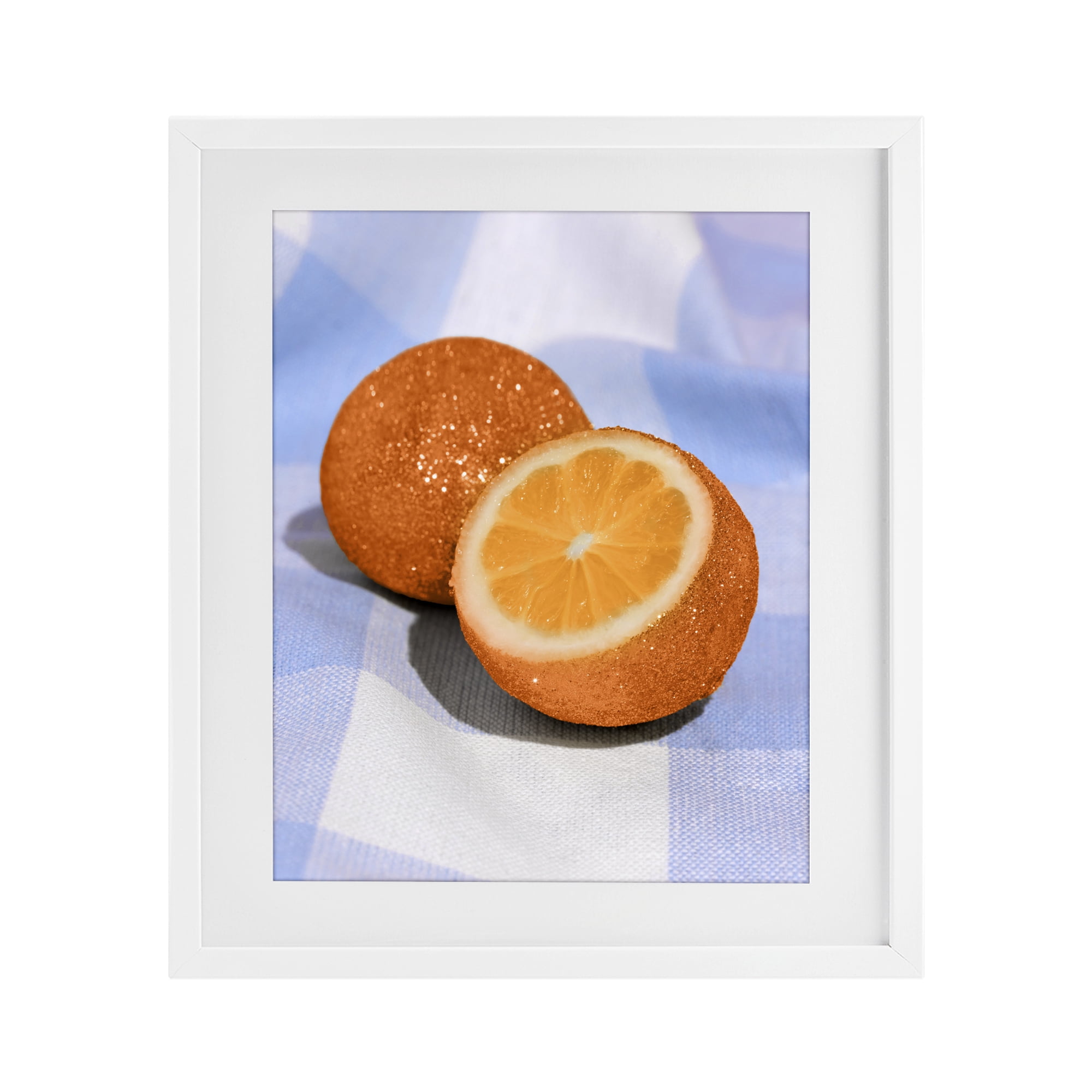 Stupell Industries Glimmer Orange on Blue White Framed Print Under Glass, design by LISH Creative