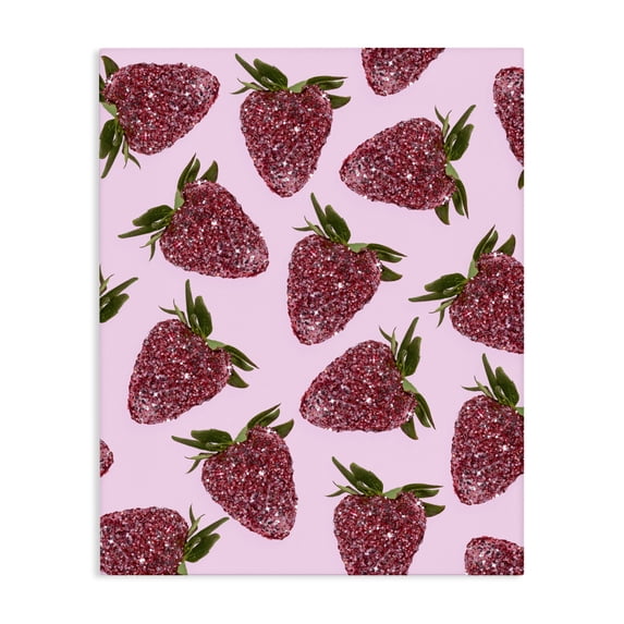 Stupell Industries Art Deco Glimmer Strawberry Pattern Canvas Art, 16 x 20, by LISH Creative