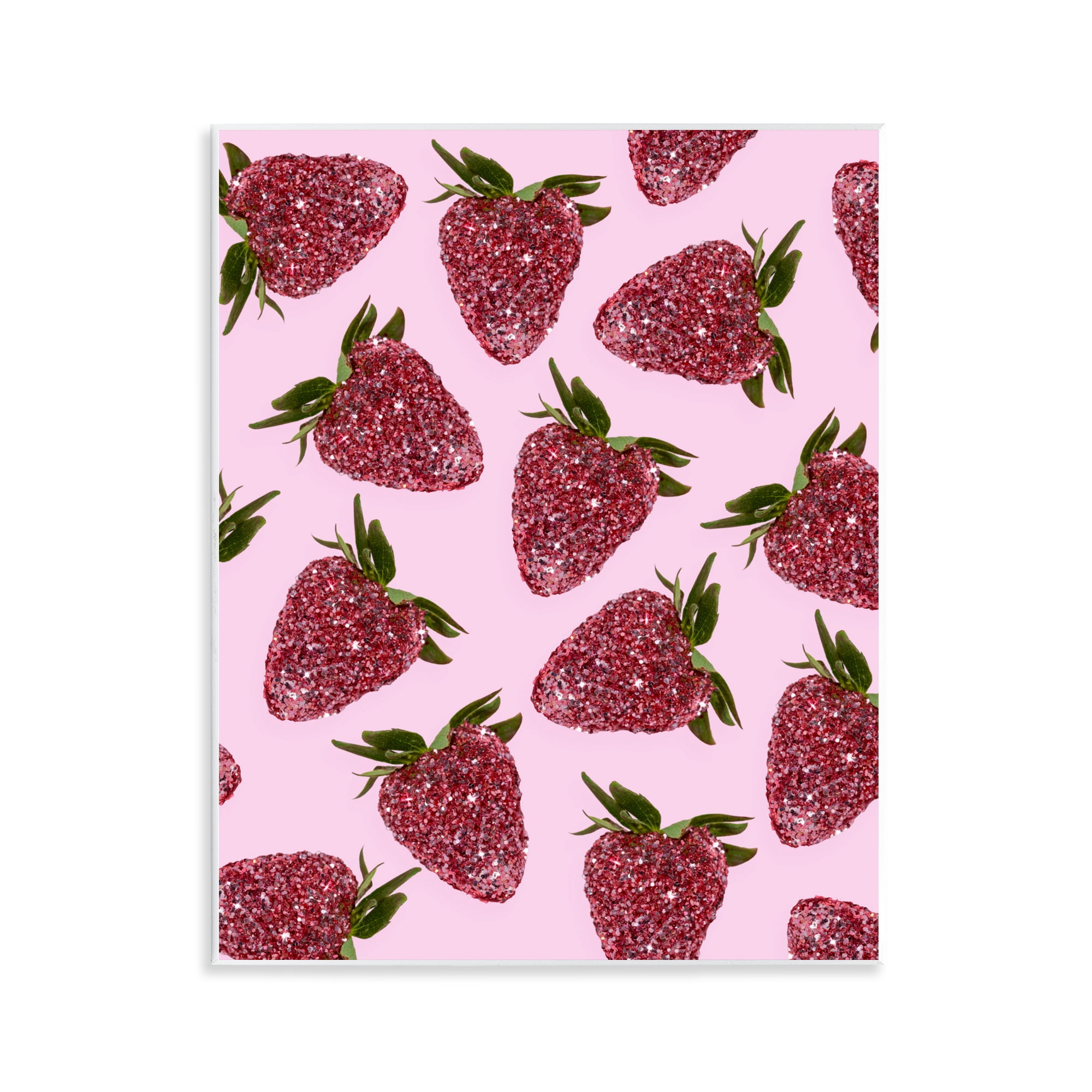 Stupell Industries Glimmer Strawberry Pattern Wall Plaque Art, design by LISH Creative