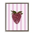 thumbnail image 1 of Stupell Industries Contemporary Glimmer Strawberry on Green Stripes Brown Floating Frame Canvas Art, 17 x 21, by LISH Creative, 1 of 8