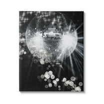 Stupell Industries Glimmering Disco Ball Literature & Flim Photography Gallery Wrapped Canvas Art Print Wall Art, 16 x 20