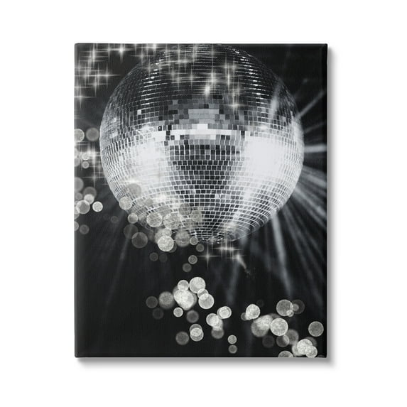 Stupell Industries Glimmering Disco Ball Literature & Flim Photography Gallery Wrapped Canvas Art Print Wall Art, 24 x 30