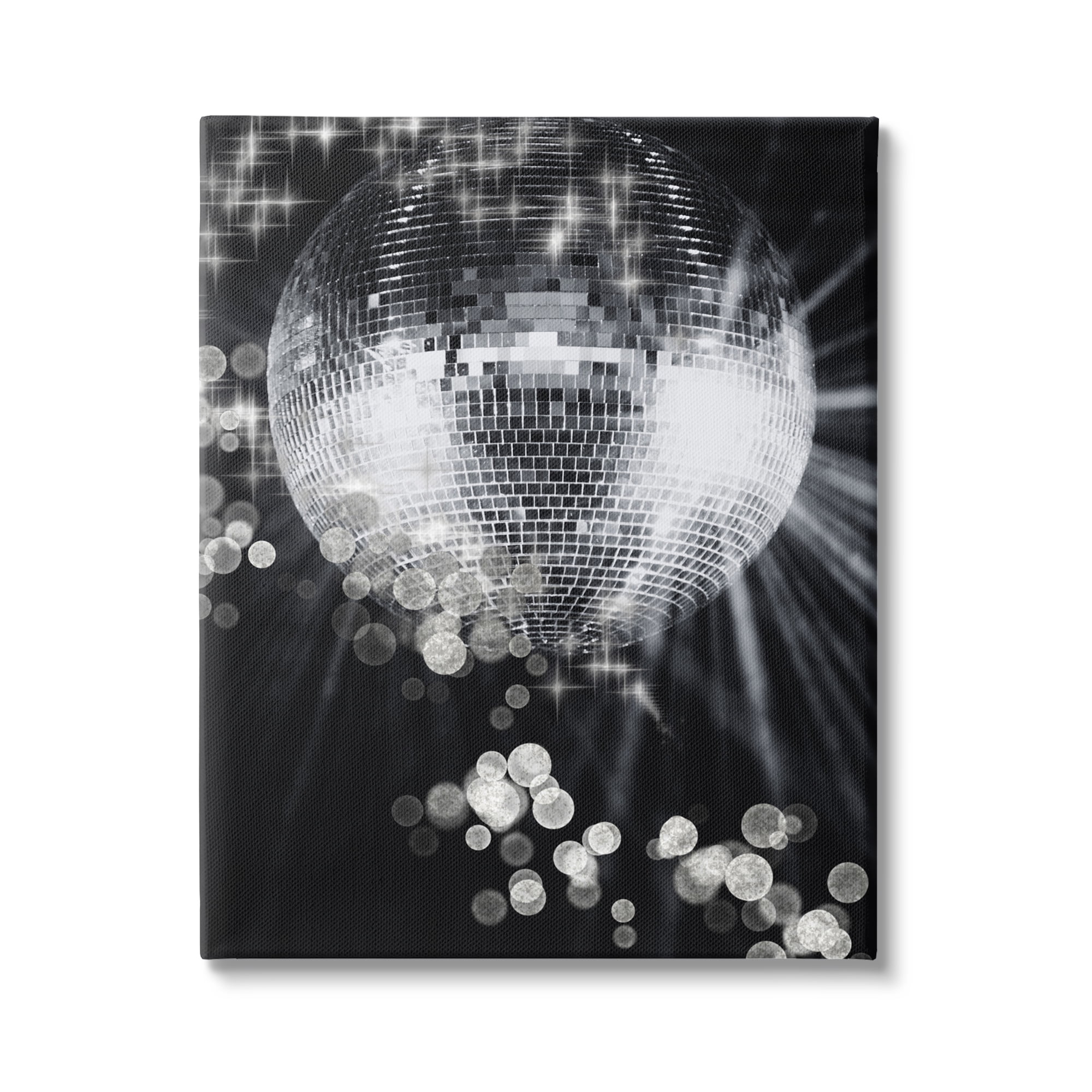 Stupell Industries Glimmering Disco Ball Literature & Flim Photography Gallery Wrapped Canvas Art Print Wall Art, 36 x 48