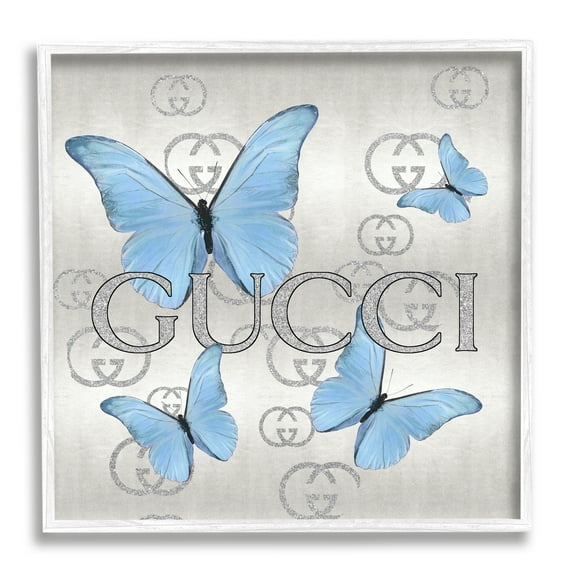 Stupell Industries Glimmering Glam Butterflies Animals & Insects Painting White Framed Art Print Wall Art, 24 x 24