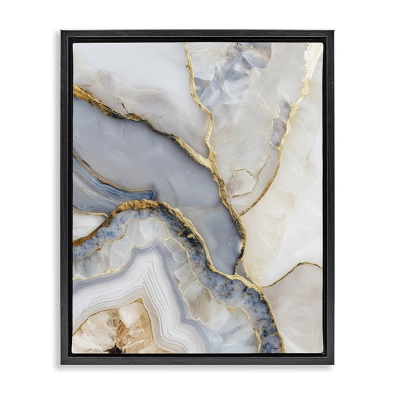 Stupell Industries Glimmering Layers of Agate Black Framed Floater Canvas Wall Art, design by Svetlana Aleynikova