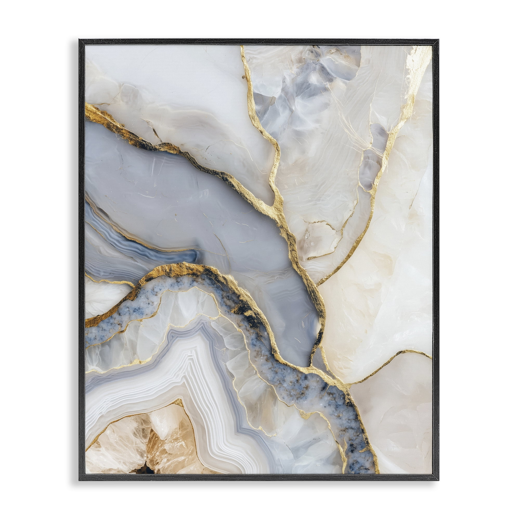 Stupell Industries Glimmering Layers of Agate Black Framed Giclee Art, design by Svetlana Aleynikova