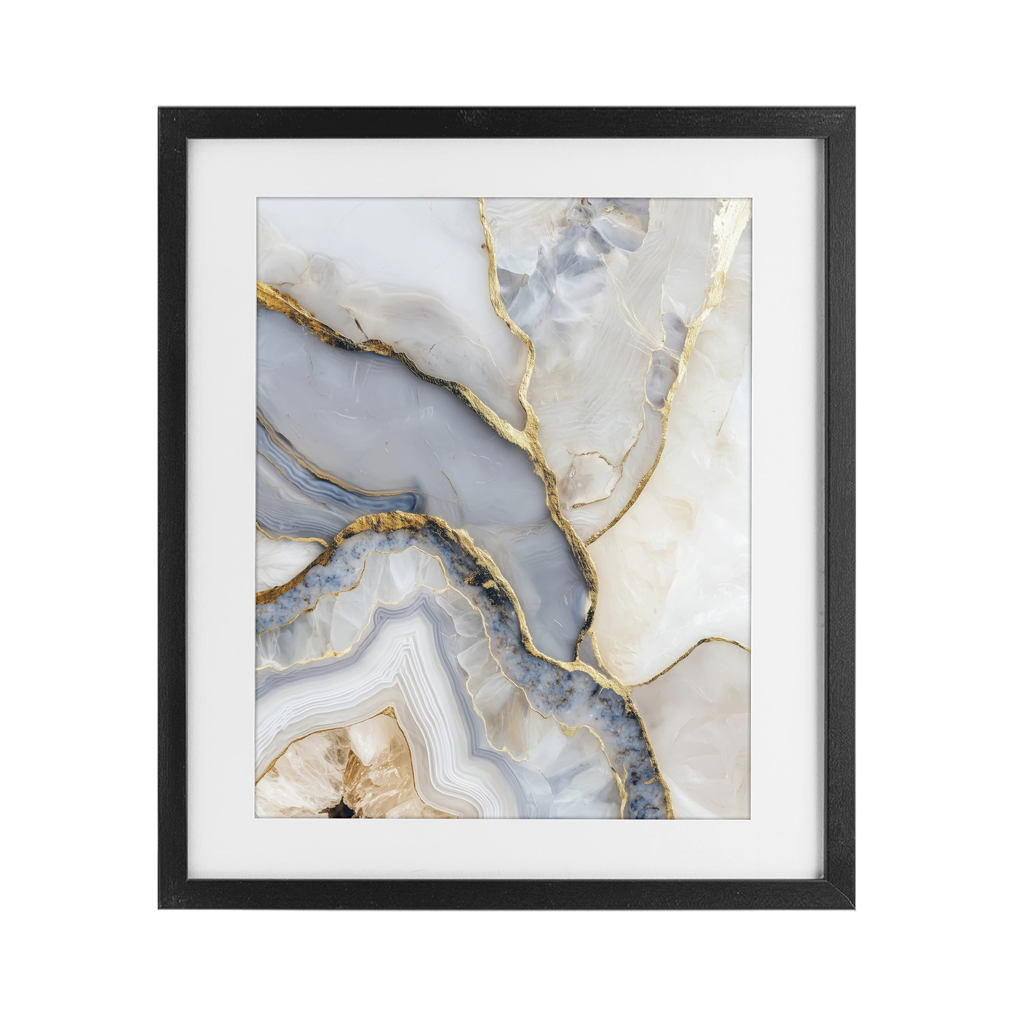 Stupell Industries Glimmering Layers of Agate Black Framed Print Under Glass, design by Svetlana Aleynikova