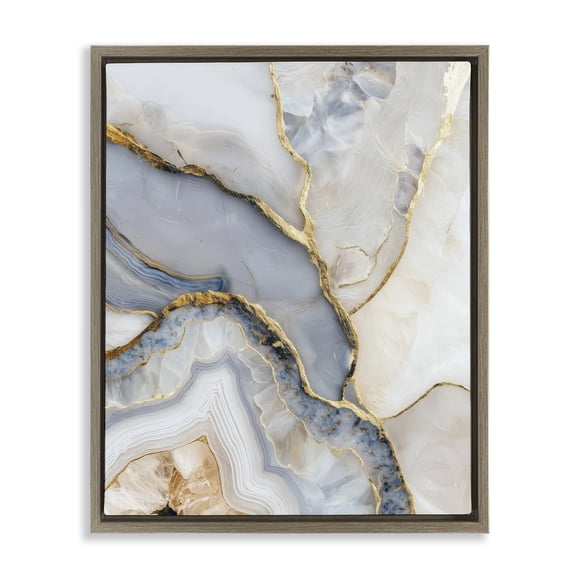 Stupell Industries Glimmering Layers of Agate Brown Framed Floater Canvas Wall Art, design by Svetlana Aleynikova