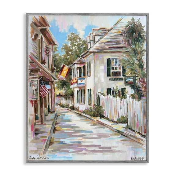 Stupell Industries Glimpse Of History Gray Framed Giclee Art design by Linda Sperruzzi, 30 x 24