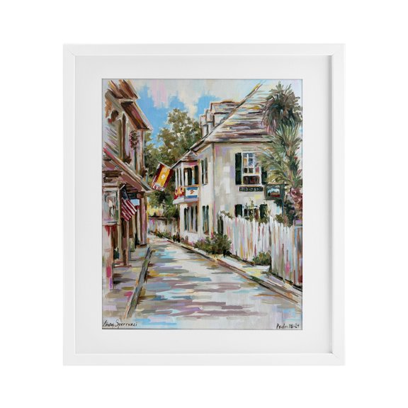 Stupell Industries Glimpse Of History White Framed Print Under Glass design by Linda Sperruzzi, 21 x 17