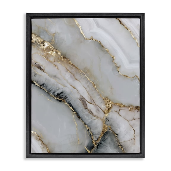 Stupell Industries Glinting Abyss Geode Black Framed Floater Canvas Wall Art, design by Svetlana Aleynikova