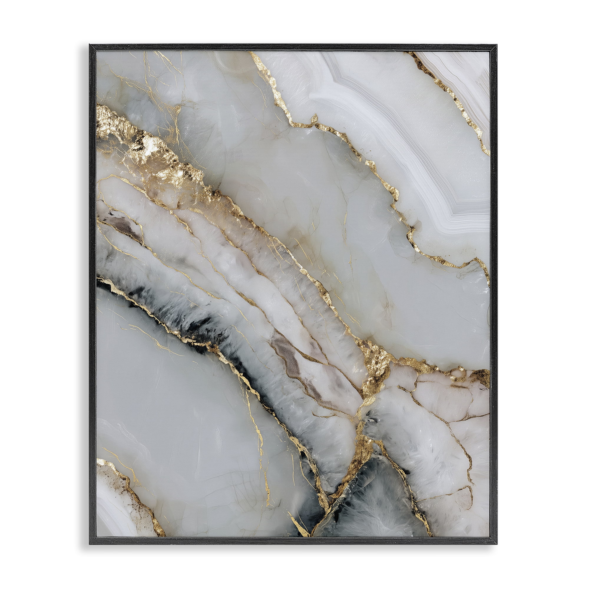 Stupell Industries Glinting Abyss Geode Black Framed Giclee Art, design by Svetlana Aleynikova