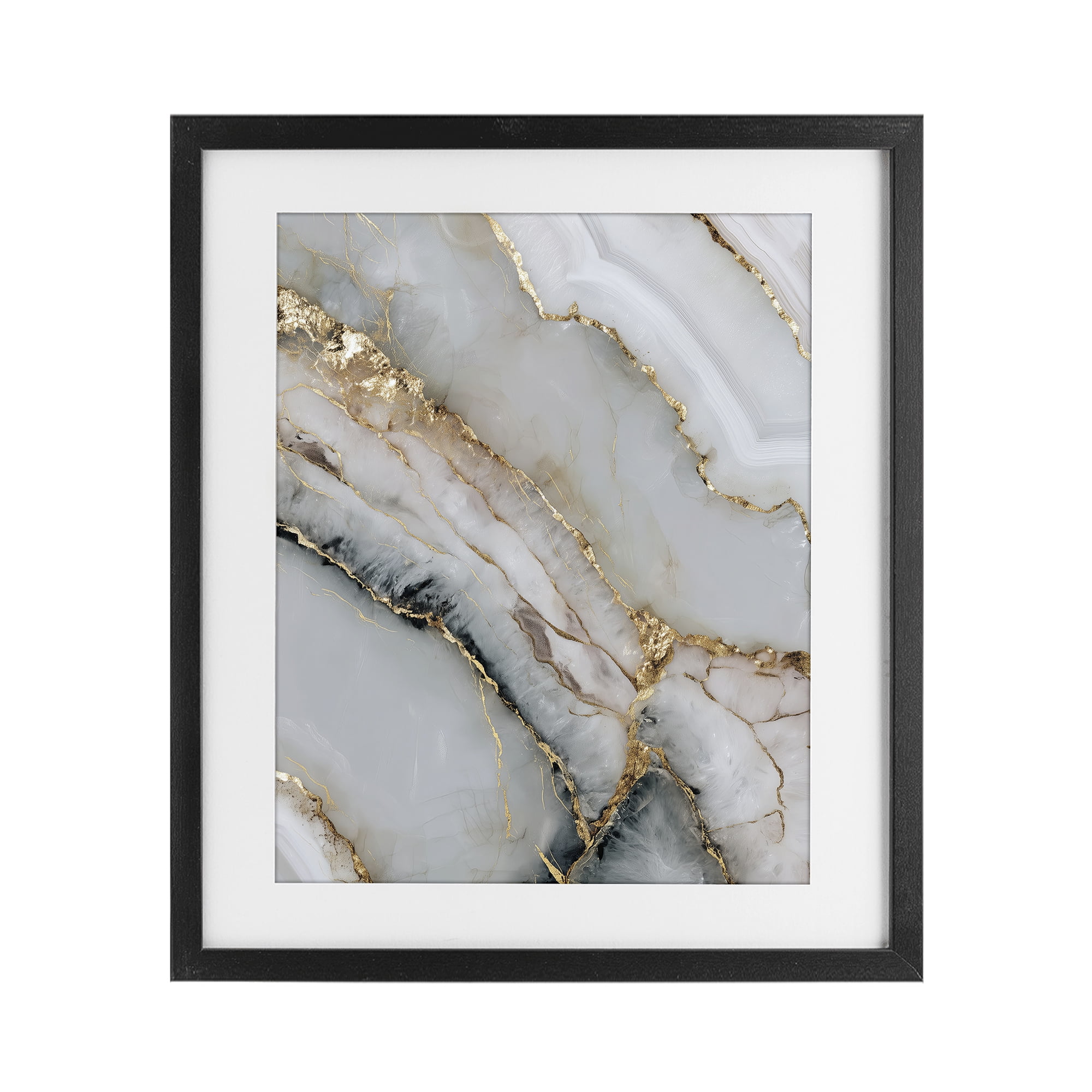 Stupell Industries Glinting Abyss Geode Black Framed Print Under Glass, design by Svetlana Aleynikova