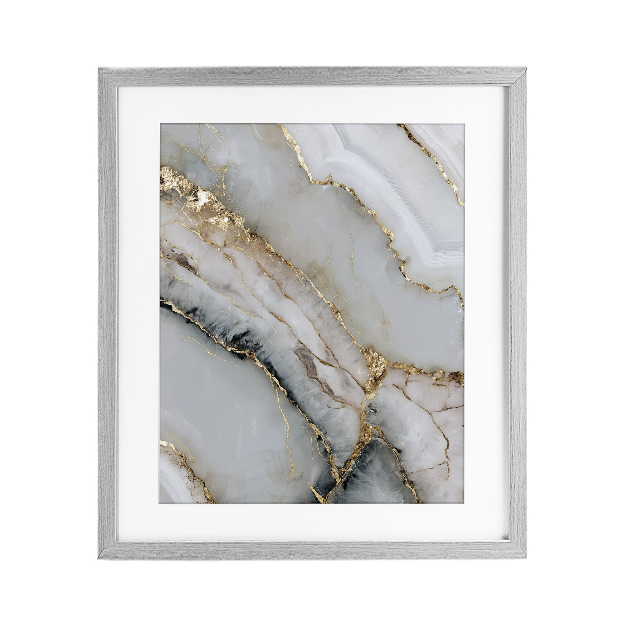 Stupell Industries Glinting Abyss Geode Gray Framed Print Under Glass, design by Svetlana Aleynikova