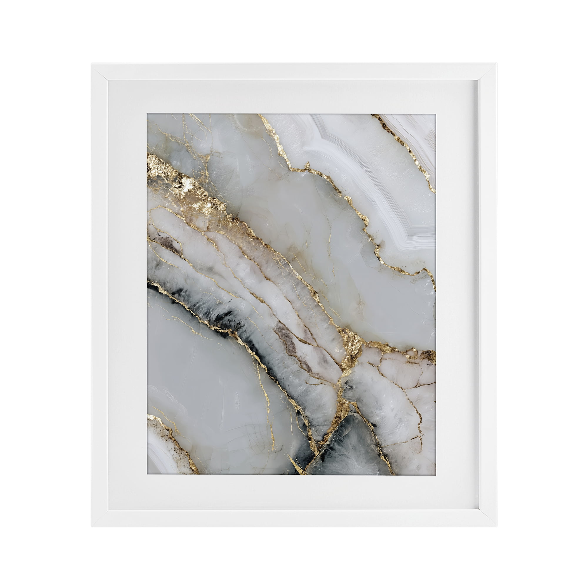 Stupell Industries Glinting Abyss Geode White Framed Print Under Glass, design by Svetlana Aleynikova