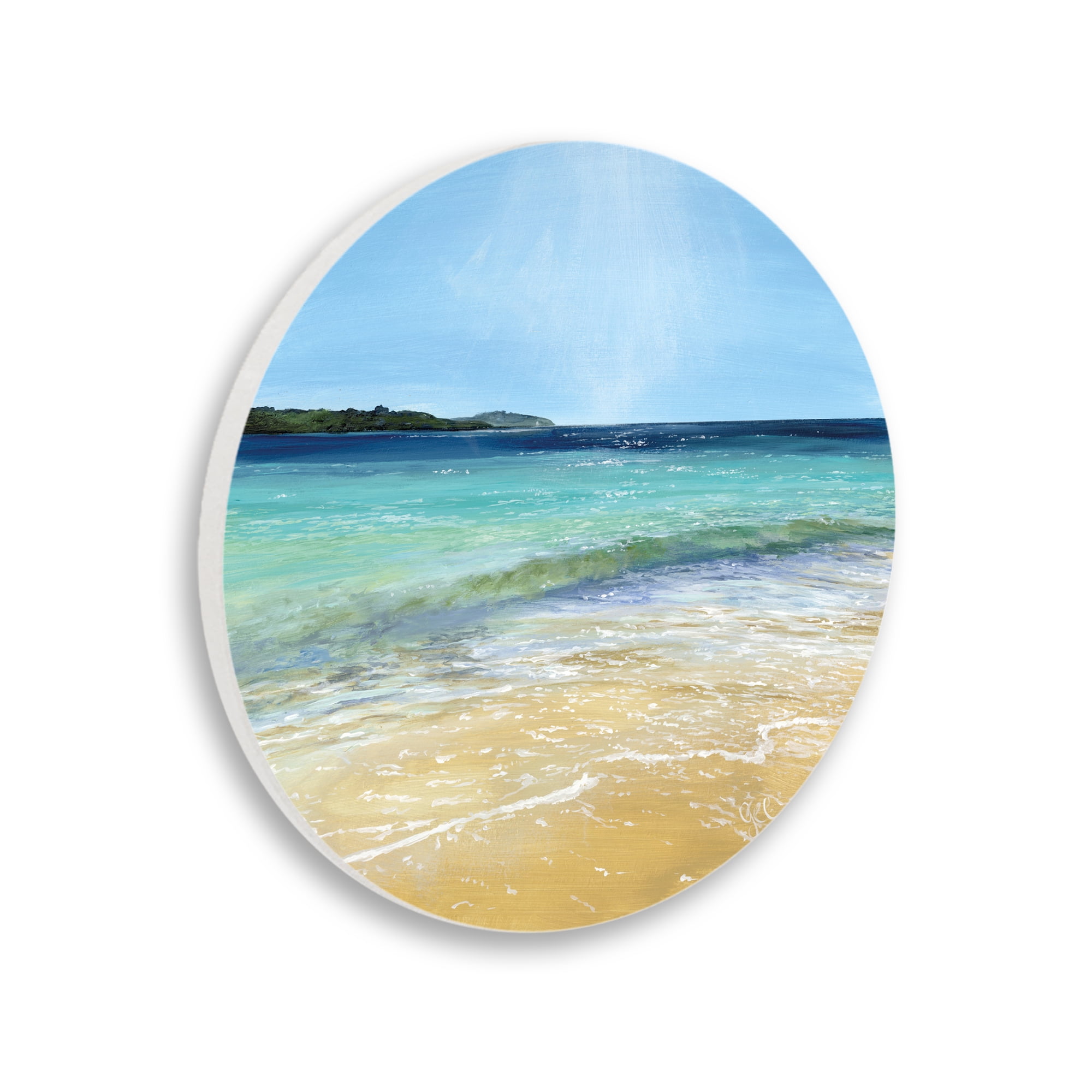Stupell Industries Glistening Beach Landscape Circular Wall Plaque, design by Georgie Harrison
