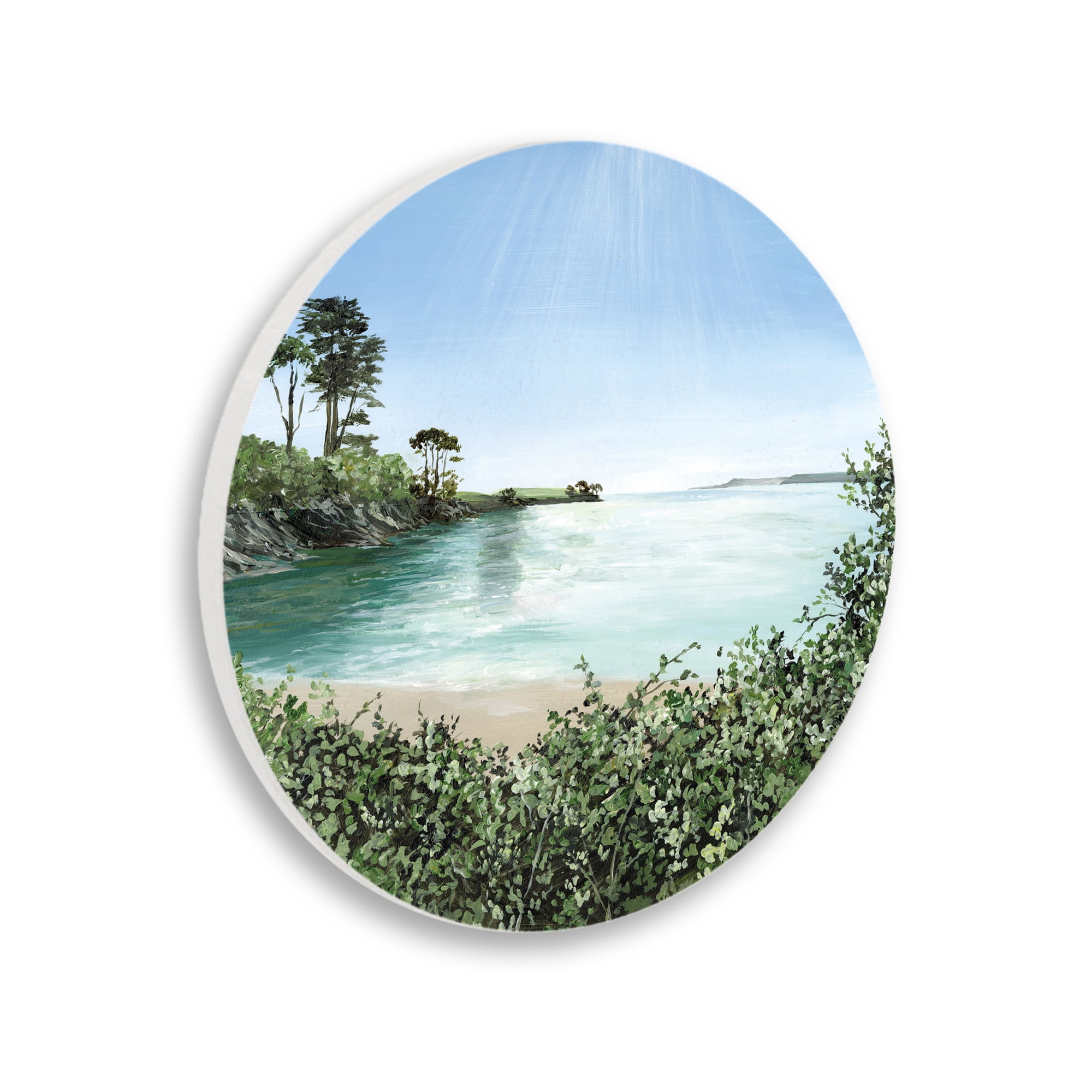 Stupell Industries Glistening Coast Landscape Circular Wall Plaque, design by Georgie Harrison