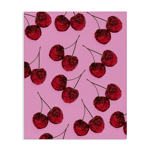 Stupell Industries Glam Glitter Glam Cherries Pattern Canvas Art, 24 x 30, by LISH Creative