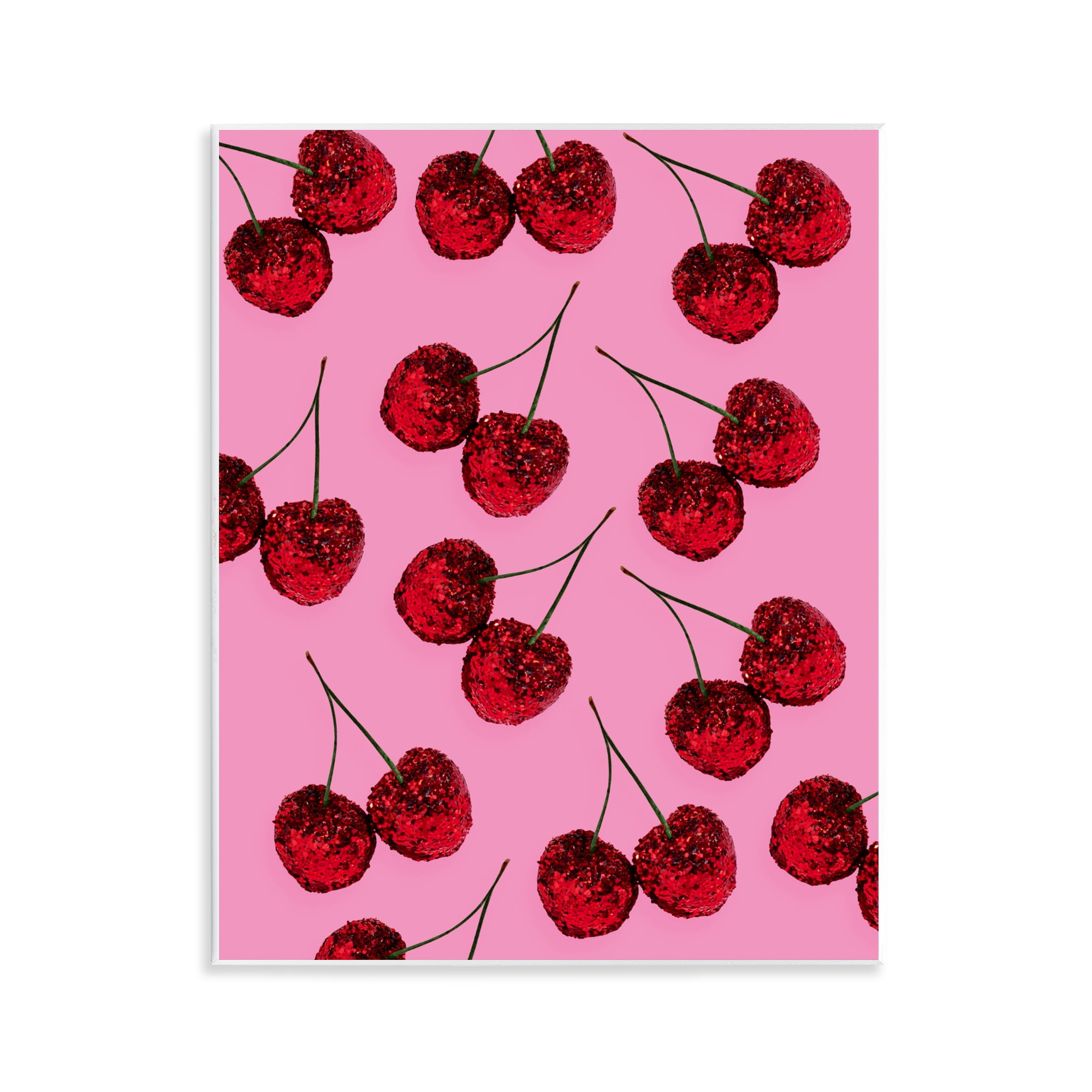 Stupell Industries Glitter Glam Cherries Pattern Wall Plaque Art, design by LISH Creative