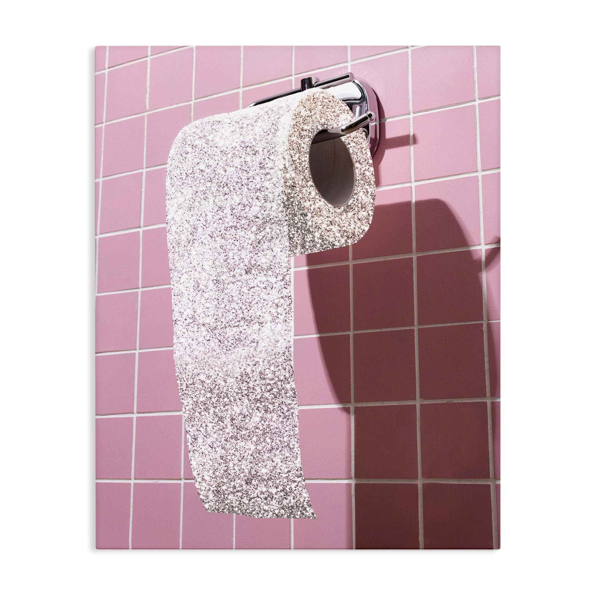 Stupell Industries Glitter Pink Toilet Paper Canvas Wall Art, design by CAD Designs