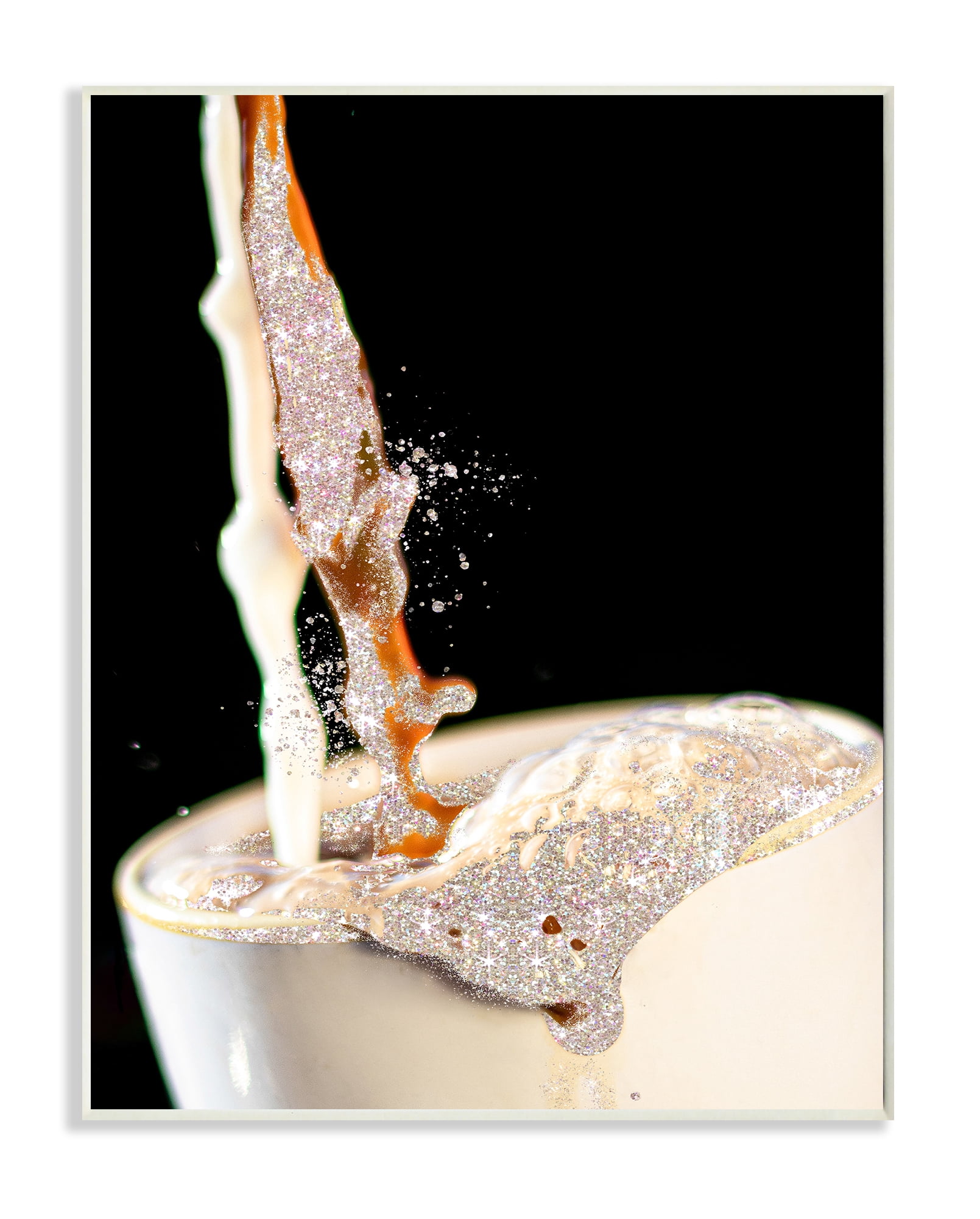 Stupell Industries Glitter Pour Coffee Beverage Glam Fashion Design Wall Plaque by Ziwei Li