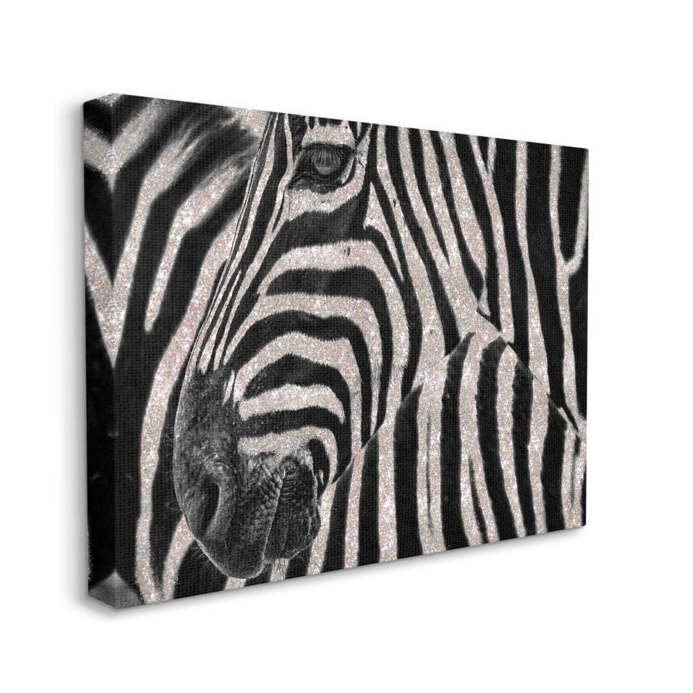 Stupell Industries Glitter Zebra Glam Fashion Animal Design Canvas Wall Art by Ziwei Li