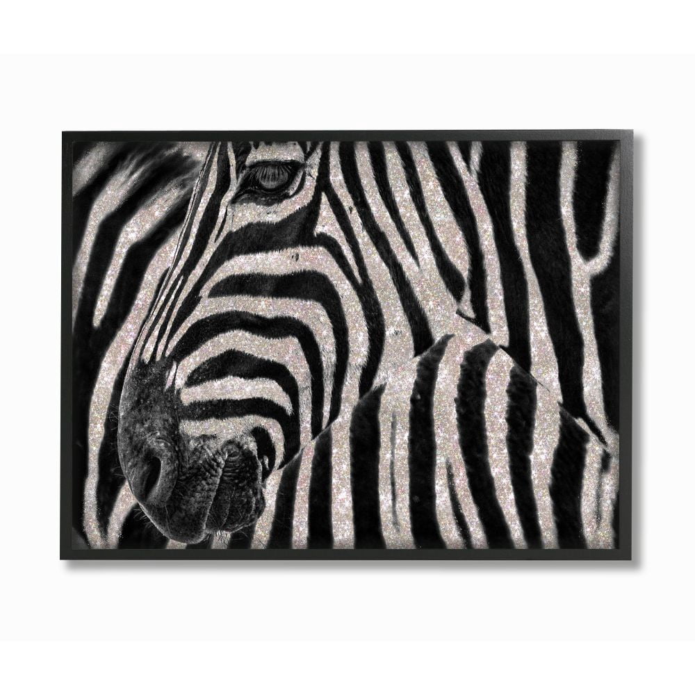 Stupell Industries Glitter Zebra Glam Fashion Animal Design Framed Wall Art by Ziwei Li