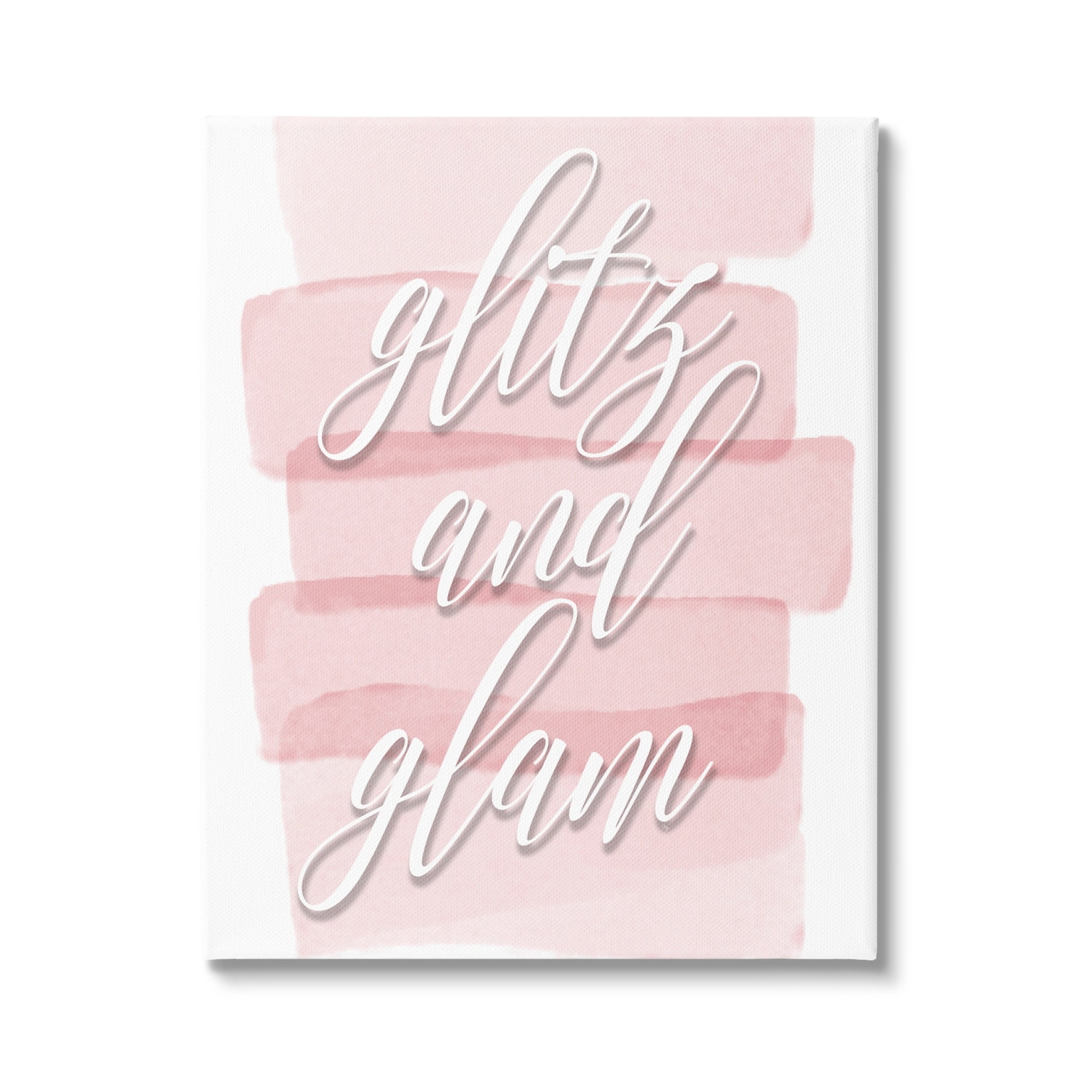 Stupell Industries Glitz & Glam Pink Trendy Phrase Botanical & Floral Painting Gallery Wrapped Canvas Print Wall Art