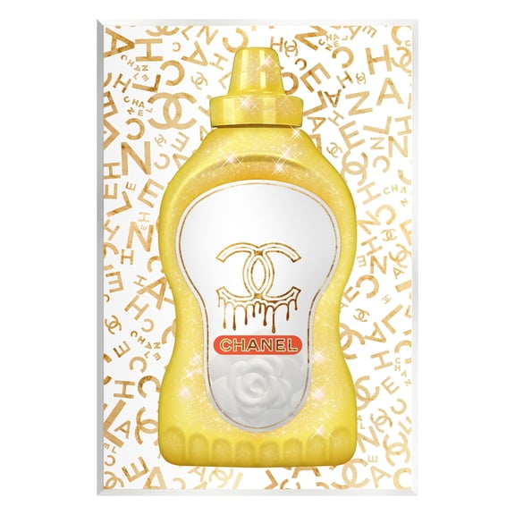 Stupell Industries Glitzy Fashion Bling Kitchen Condiment Mustard Bottle Graphic Art Unframed Art Print Wall Art, Design by Ziwei Li