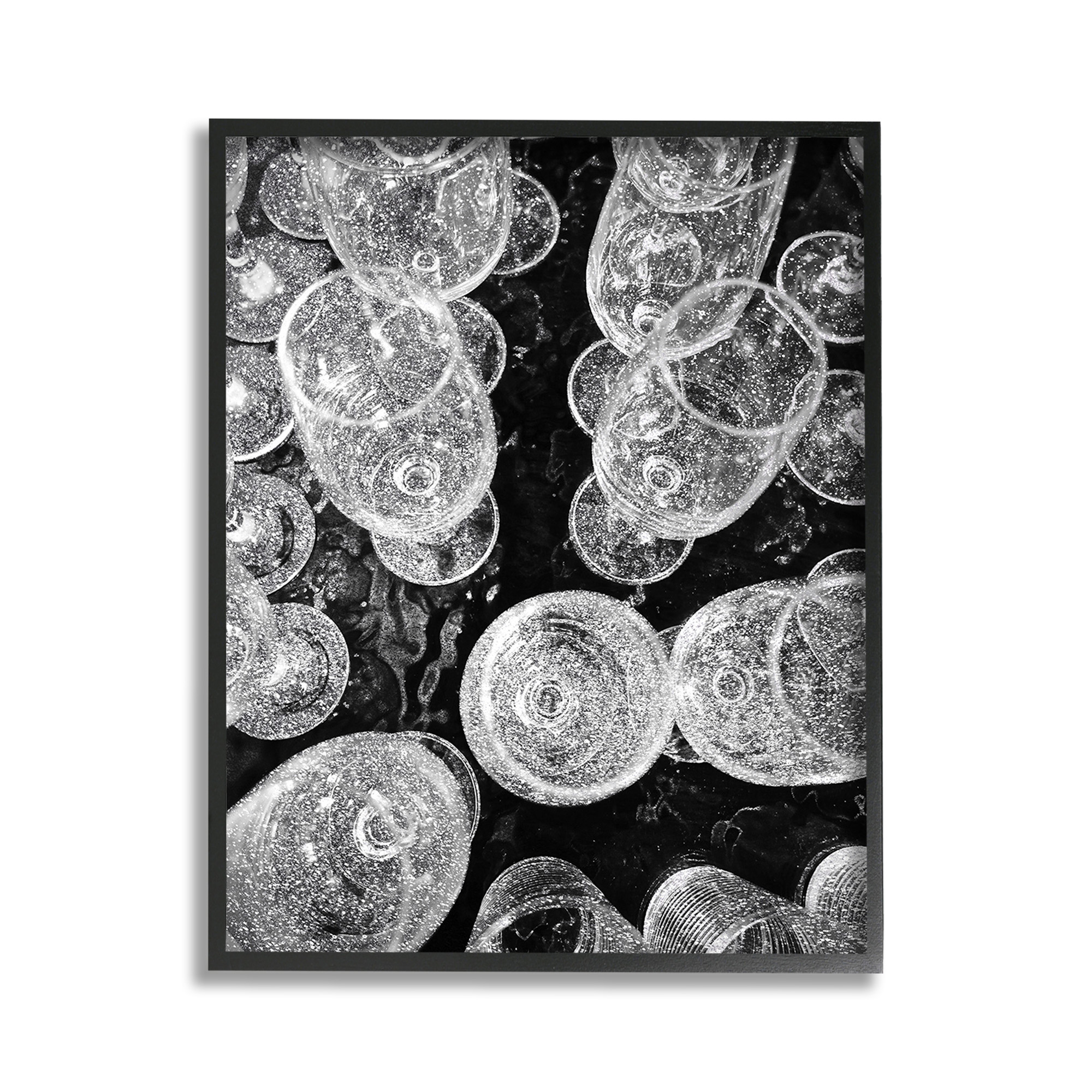 Stupell Industries Glitzy Wine Glasses Food & Beverage Photography Black Framed Art Print Wall Art, 11 x 14