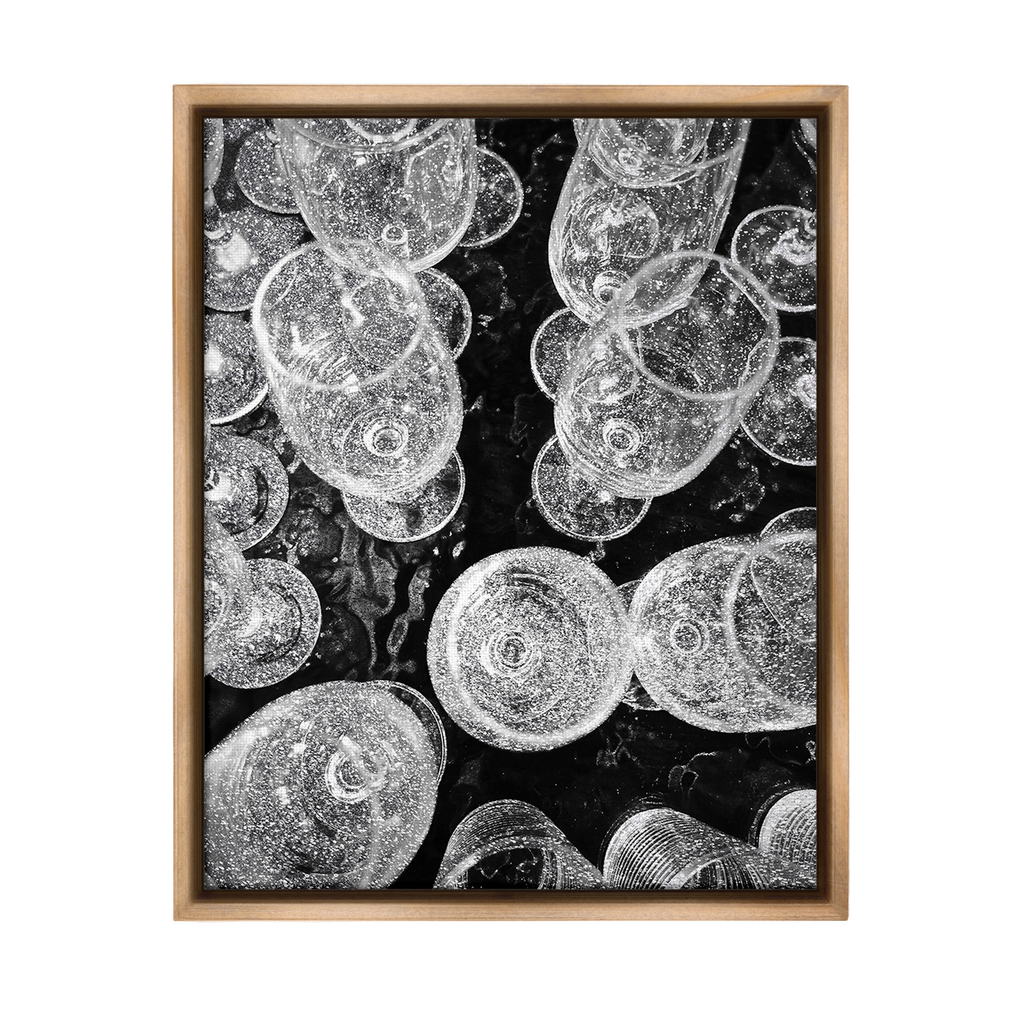 Stupell Industries Glitzy Wine Glasses Food & Beverage Photography Brown Floater Framed Canvas Art Print Wall Art, 25 x 31