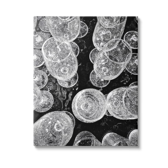 Stupell Industries Glitzy Wine Glasses Food & Beverage Photography Gallery Wrapped Canvas Art Print Wall Art, 24 x 30