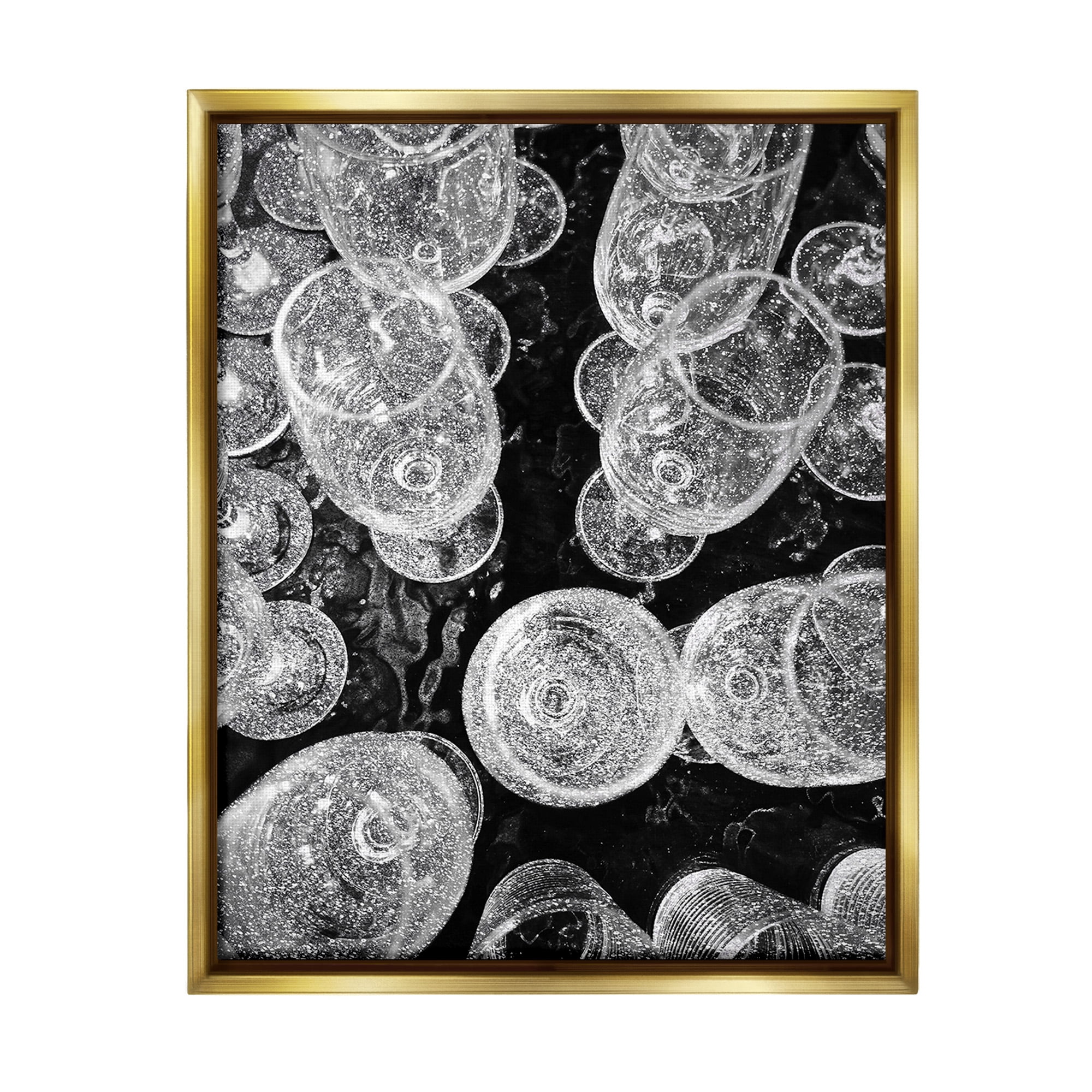 Stupell Industries Glitzy Wine Glasses Food & Beverage Photography Gold Floater Framed Canvas Art Print Wall Art, 25 x 31