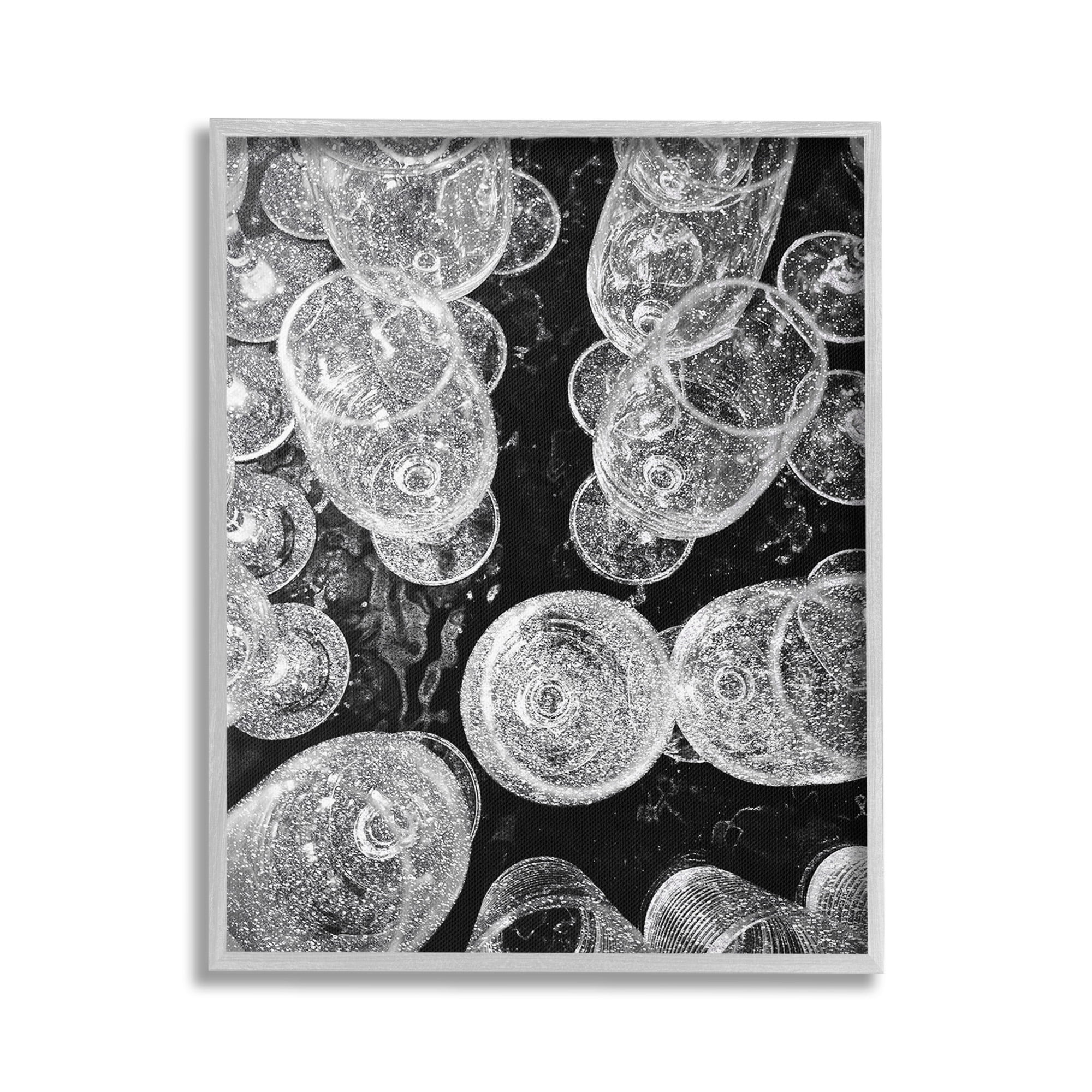 Stupell Industries Glitzy Wine Glasses Food & Beverage Photography Gray Framed Art Print Wall Art, 24 x 30