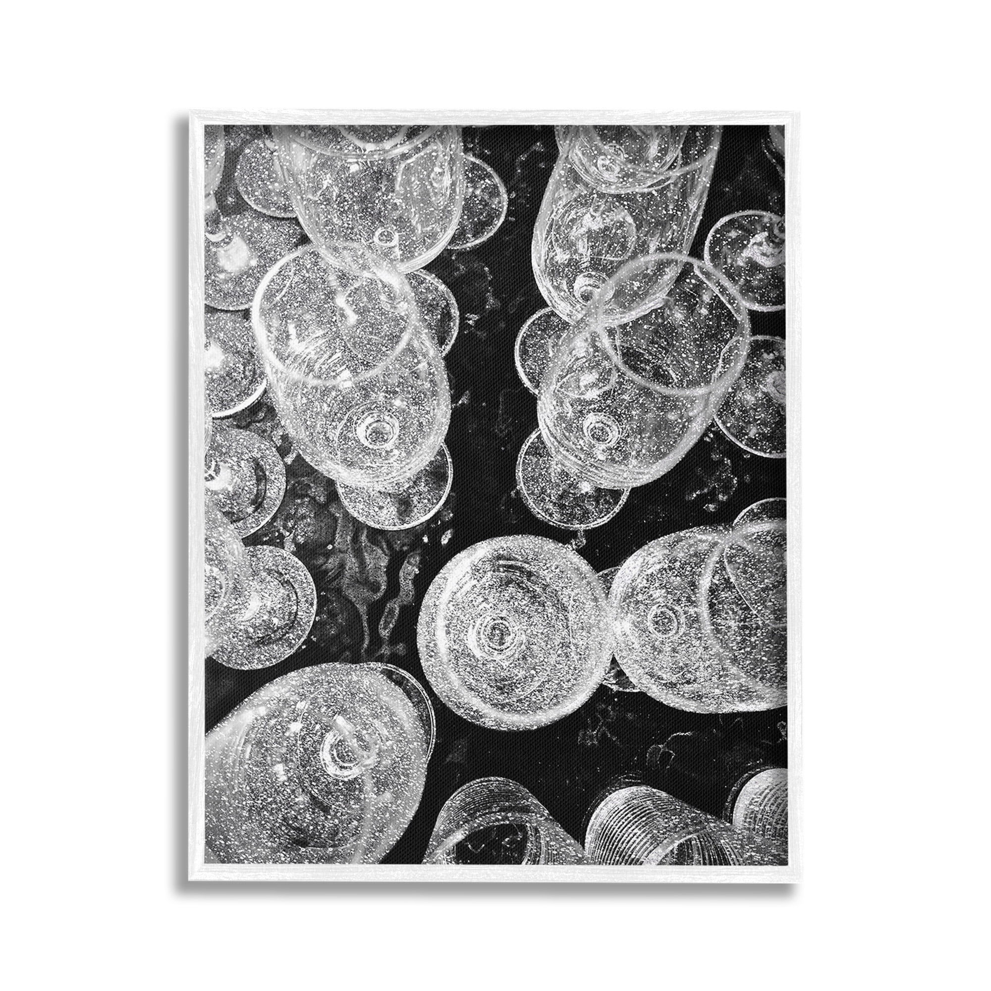 Stupell Industries Glitzy Wine Glasses Food & Beverage Photography White Framed Art Print Wall Art, 16 x 20