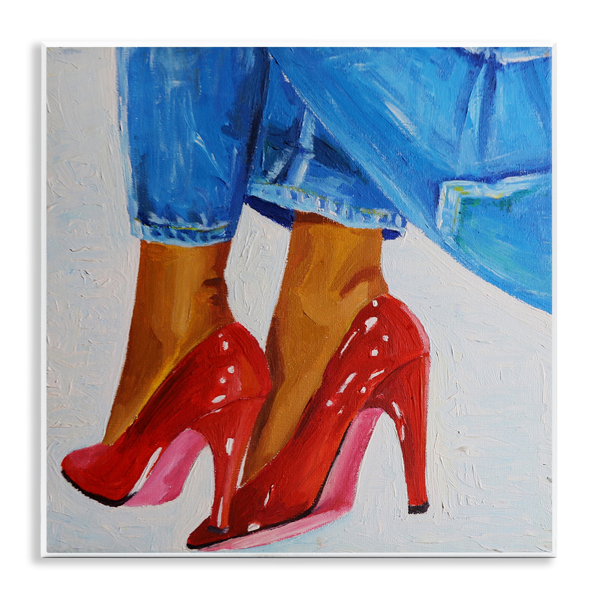 Stupell Industries Glossy Red Pumps & Jeans Wall Plaque Art, design by Violeta Vollmer