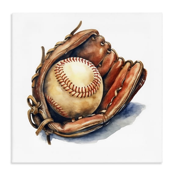 Stupell Industries Eclectic Glove & Ball in Leather Canvas Art, 17 x 17, by Creative Studio