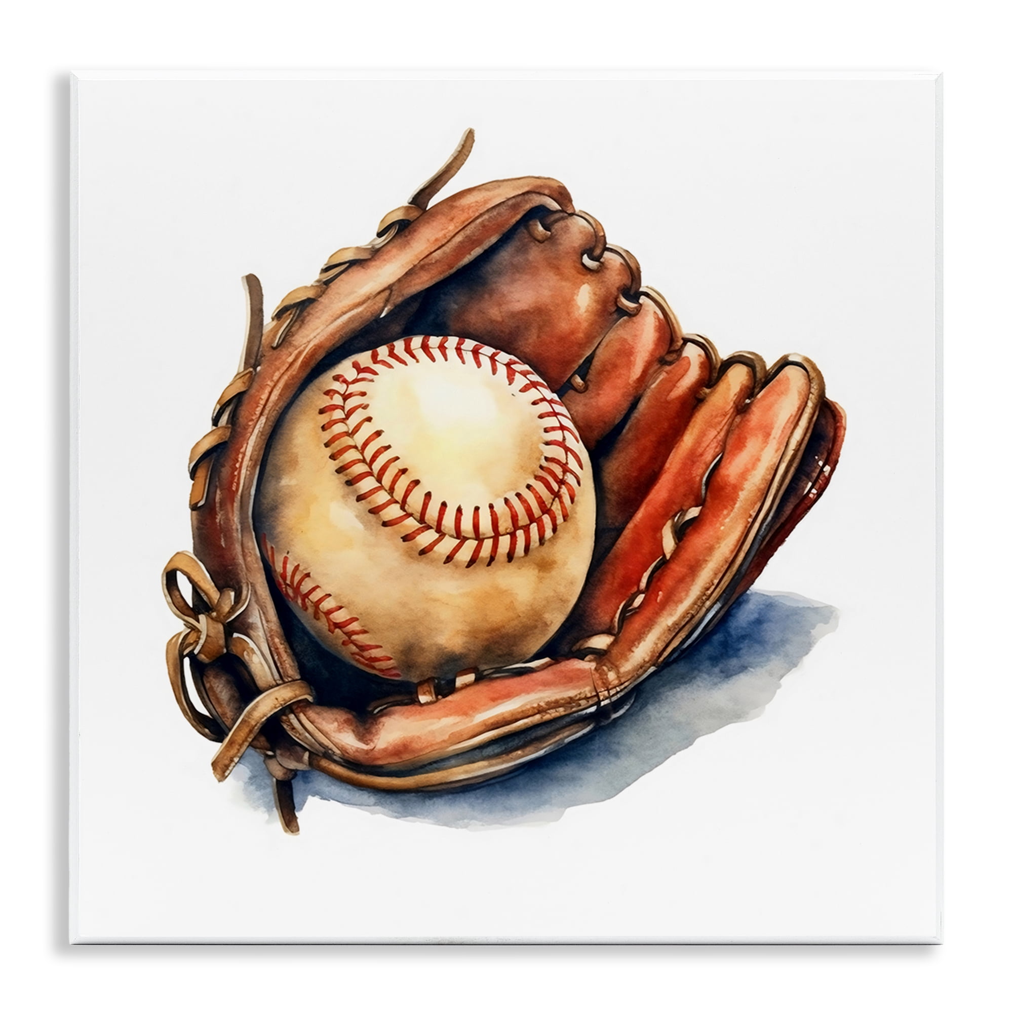 Stupell Industries Glove & Ball in Leather Wall Plaque Art, design by Creative Studio