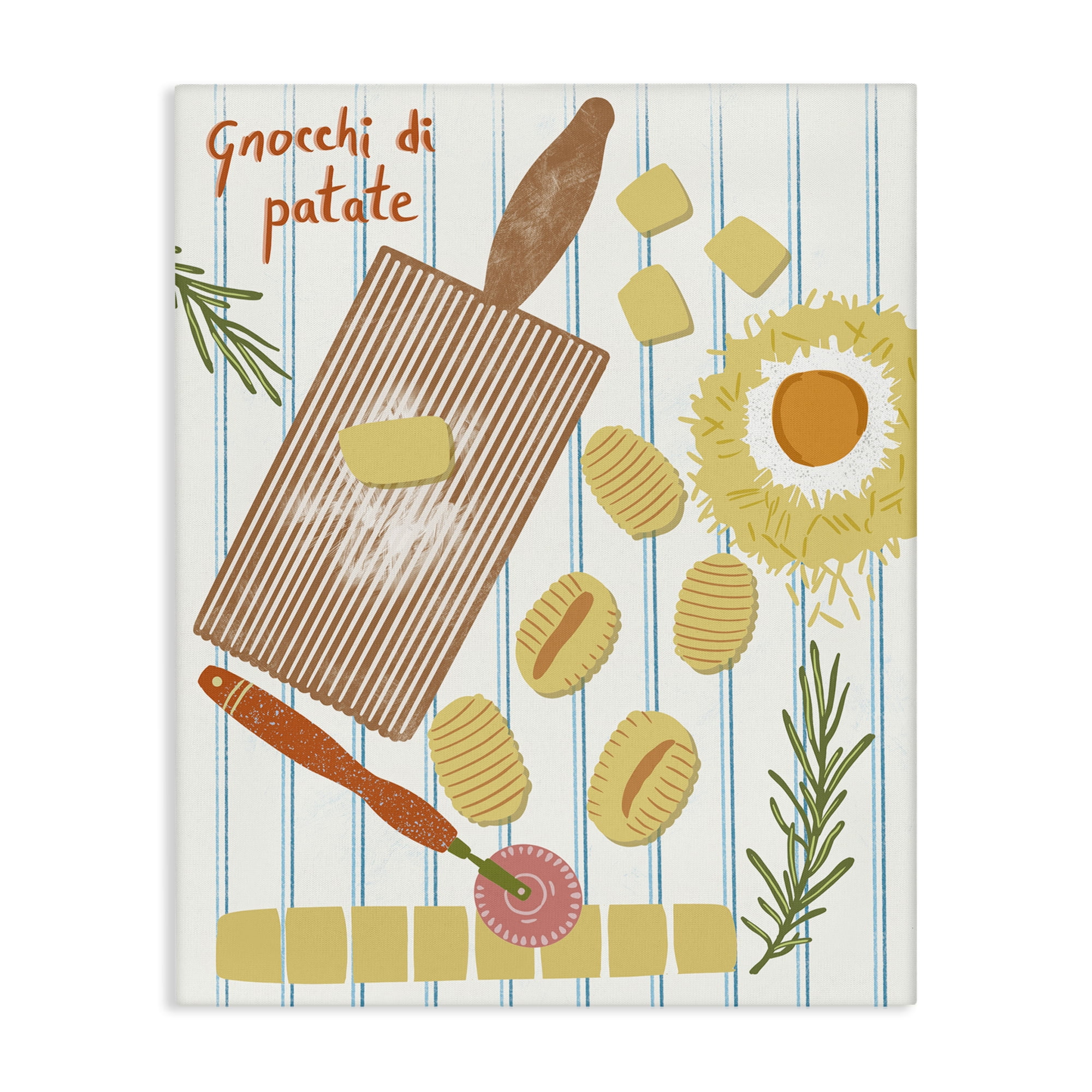 Stupell Industries Gnocchi & Patate Meal Food & Beverage Painting Wrapped Canvas Art Print Wall Art, 24 x 30